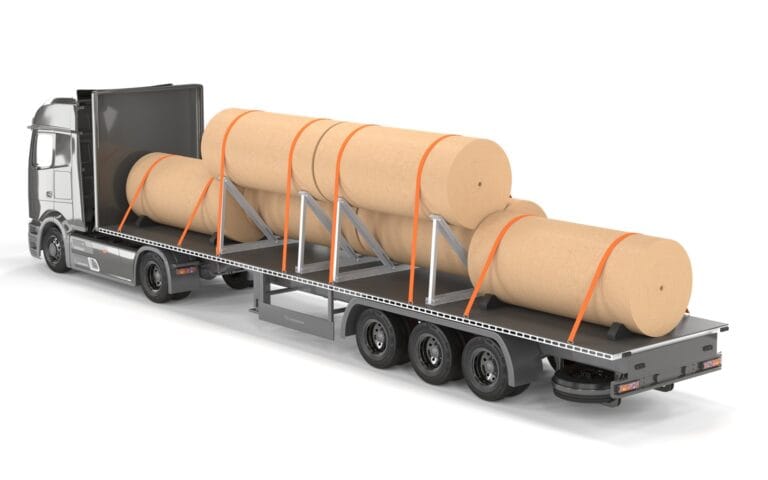 Zastosowanie stojaka transportowego infografika tir