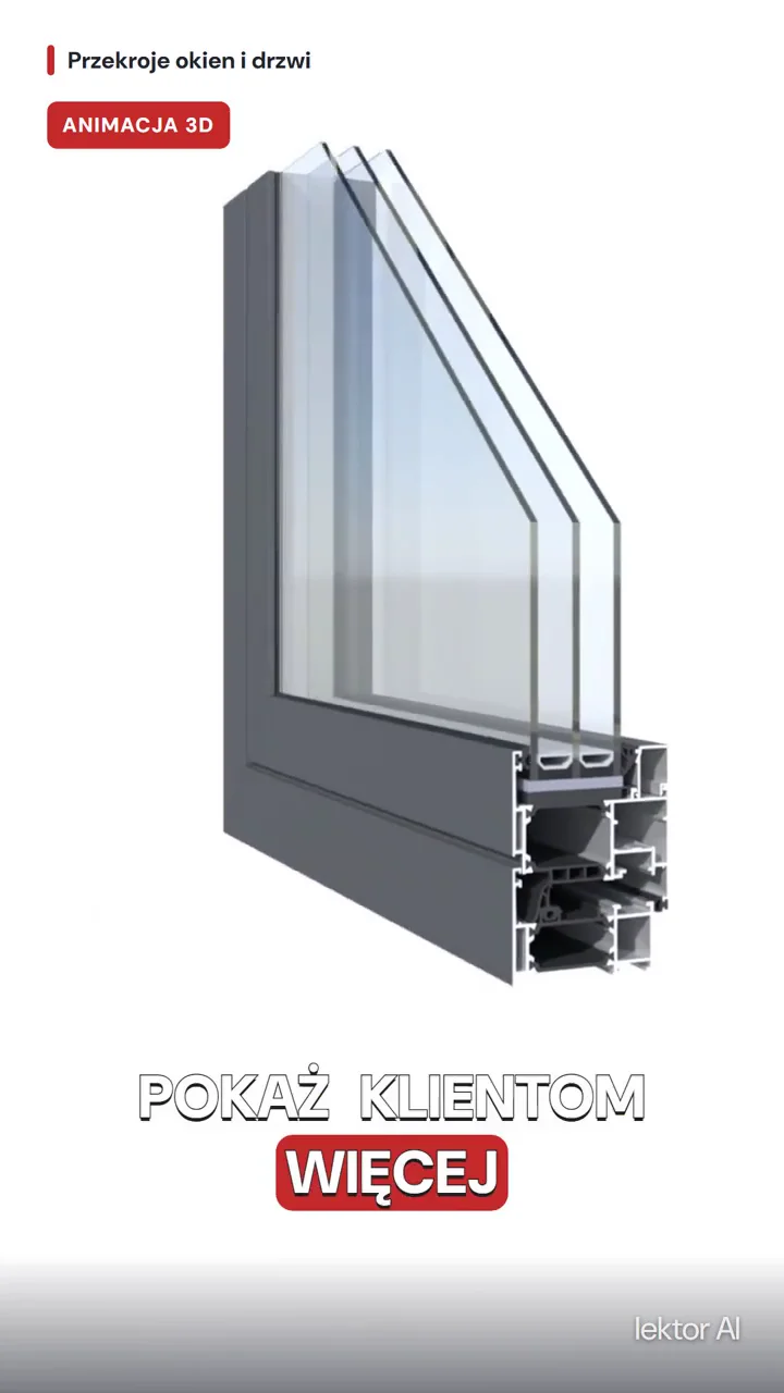 3D cross-sections — show how windows and doors are constructed
